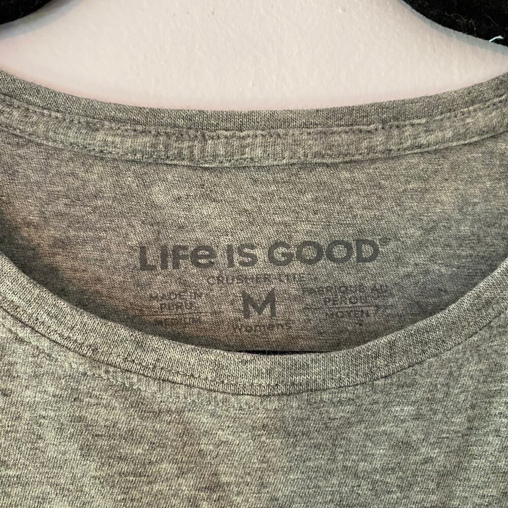 Life Is Good Gray Basic T-Shirt Normcore Casual Cotton Women's size Medium - Picture 3 of 7